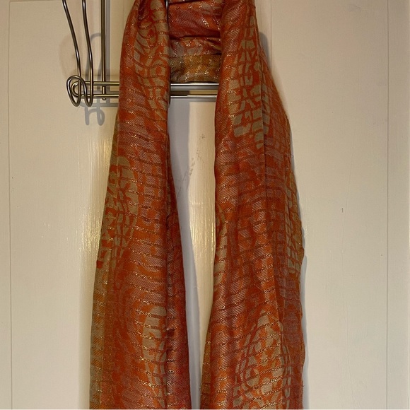 Pashmina Shawl Orange/Gold - Picture 1 of 2